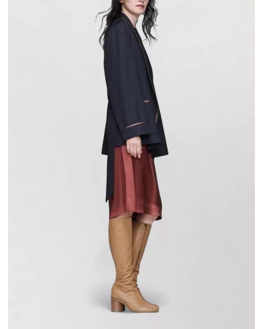 Maison Margiela Blue Belted Single-Breasted Coat