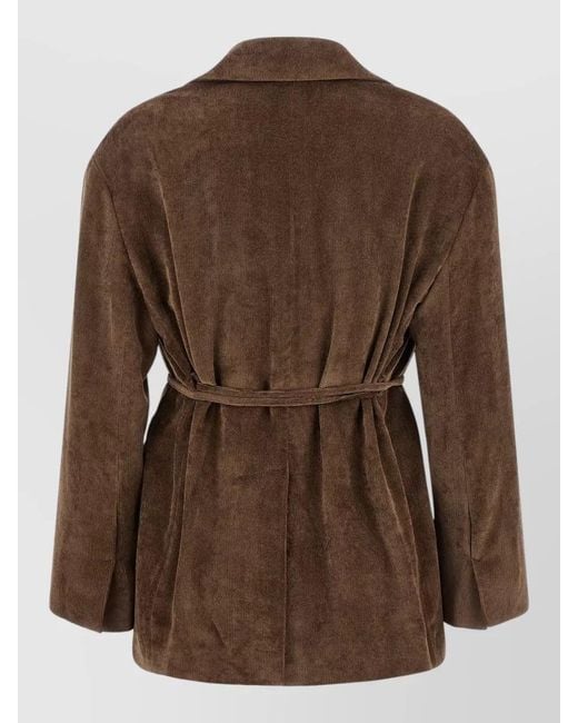Brunello Cucinelli Brown Cashmere Velvet Blazer Strapless Tailored Cut