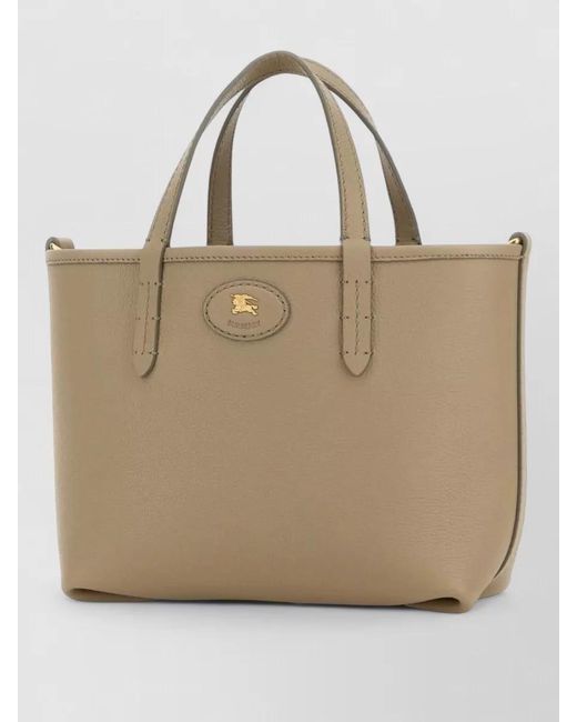 Burberry Natural Leather Mini Bloomsbury Reversible Shoulder Bag