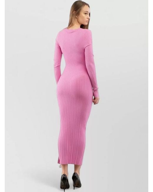 Moschino Pink Printed Midi Dress