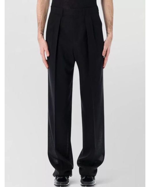 Tom Ford Black Wool Pleated Tailored Trousers for men