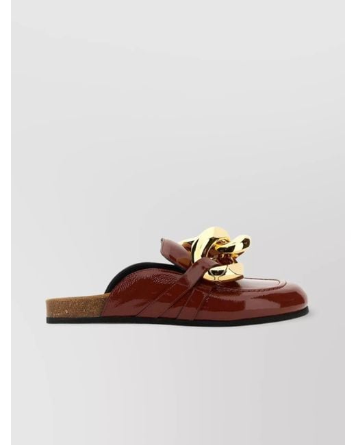 J.W. Anderson Brown Chain Detail Flat Sole Mules