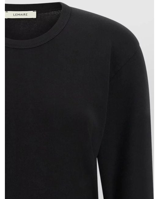 Lemaire Black Long Sleeve Crew Neck Cotton Sweater