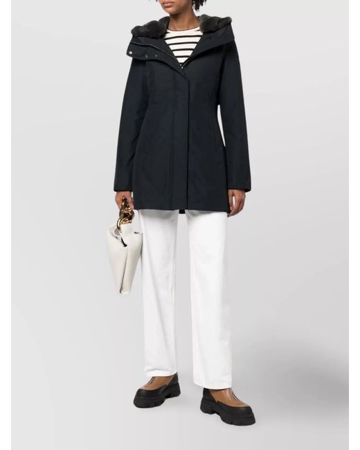 Woolrich Blue Down Hooded Puffer Jacket