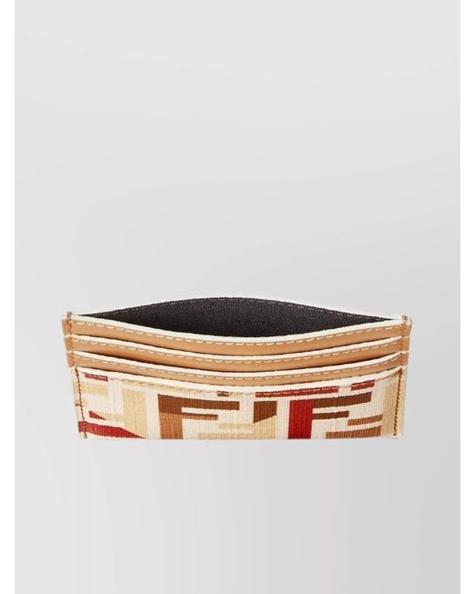 Fendi Brown Printed Cardholder
