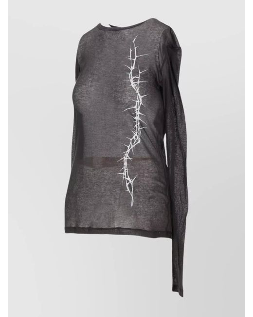 Ann Demeulemeester Gray Slim-Fit Long-Sleeve Cotton T-Shirt