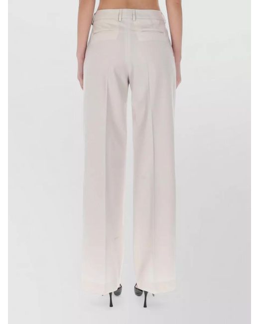 PT Torino Pink Wool Wide-Leg Trousers