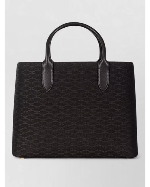 Elisabetta Franchi Black Monogram Tote Bag