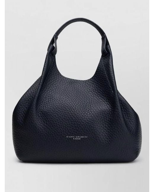 Gianni Chiarini Blue Calfskin Hobo Shoulder Bag Top Handles