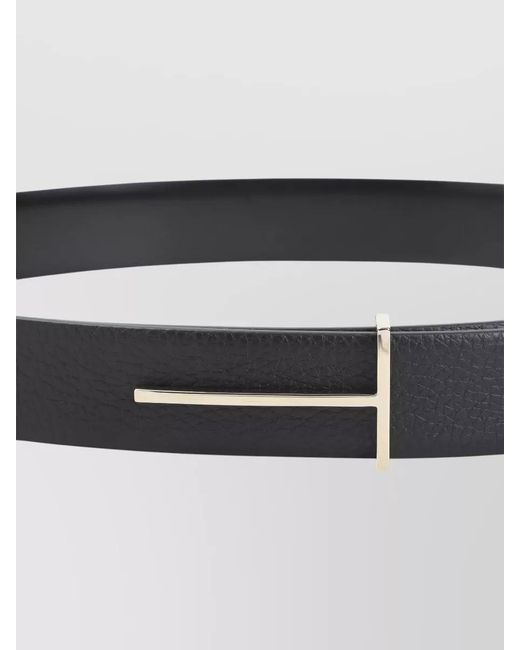 Tom Ford Gray Leather Belt Adjustable Fit Grained Design