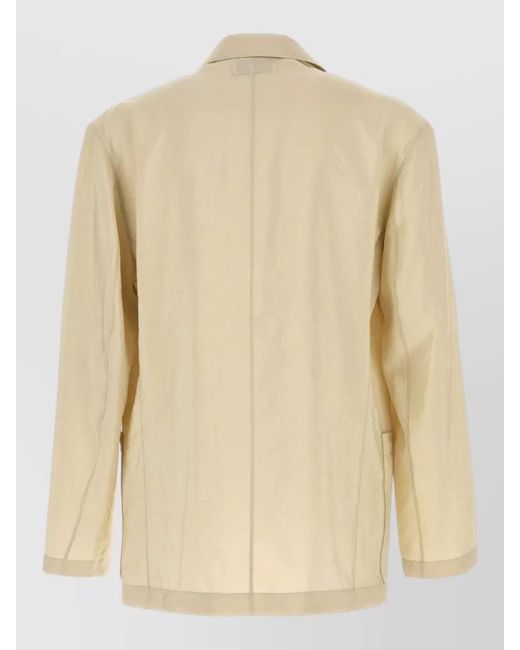 Lemaire Natural Jersey Blazer Double Breasted Notched Lapels for men