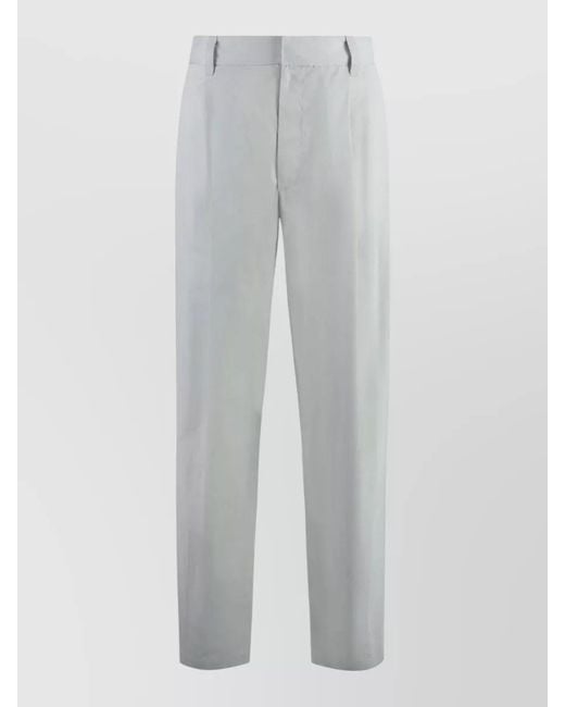 Bottega Veneta Gray Tailored Trousers Pleated Front Belt Loops for men