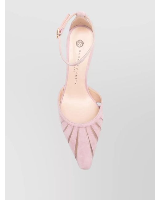 Roberto Festa Pink High Heel Pumps Cut Out Nylon Silk