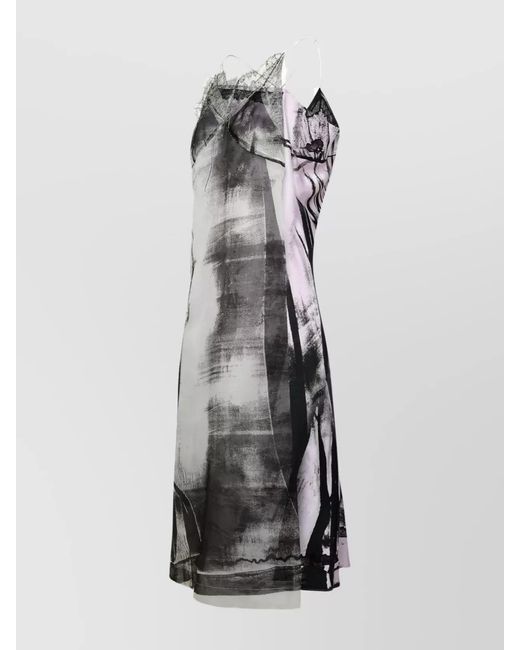 Maison Margiela Gray 'Freeze-Frame' Multicoloured Silk Blend Dress