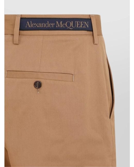 McQueen Natural Cotton Straight-Leg Trousers for men