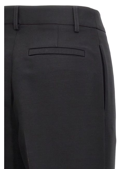 Ferragamo Blue Pleated Tailored Trousers