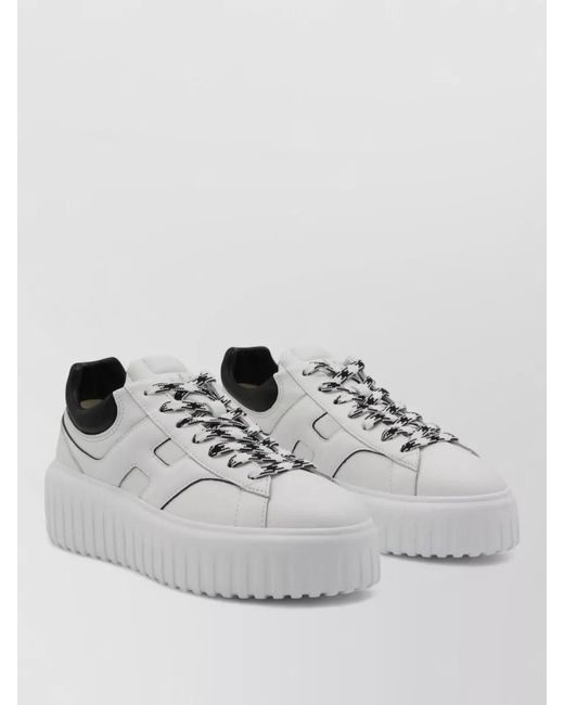 Hogan Gray Leather Low-Top Sneakers