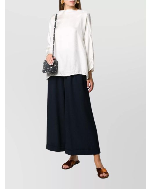 Daniela Gregis White Lightweight Long Sleeve Blouse With Boat Neck