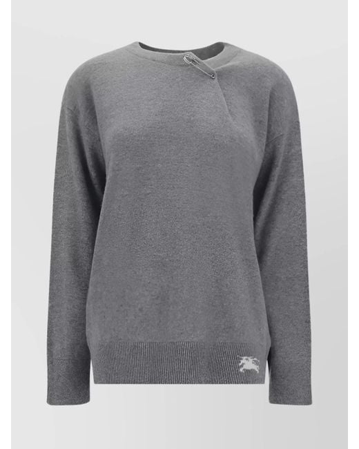 Burberry Gray Cashmere Regular-Fit Sweater