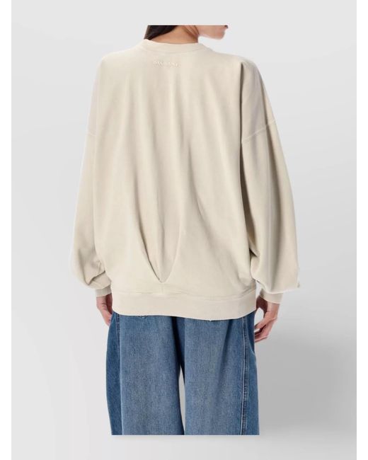 Isabel Marant Natural Cotton Crew Neck Sweatshirt