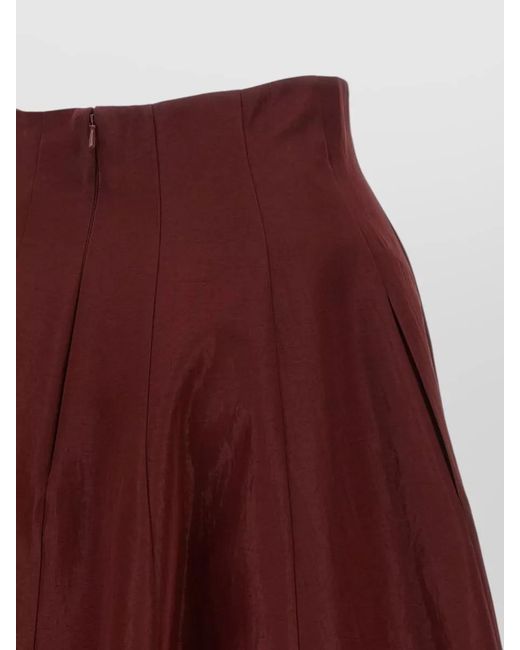 Alberta Ferretti Purple High Waist Midi Pleated A Line Skirt