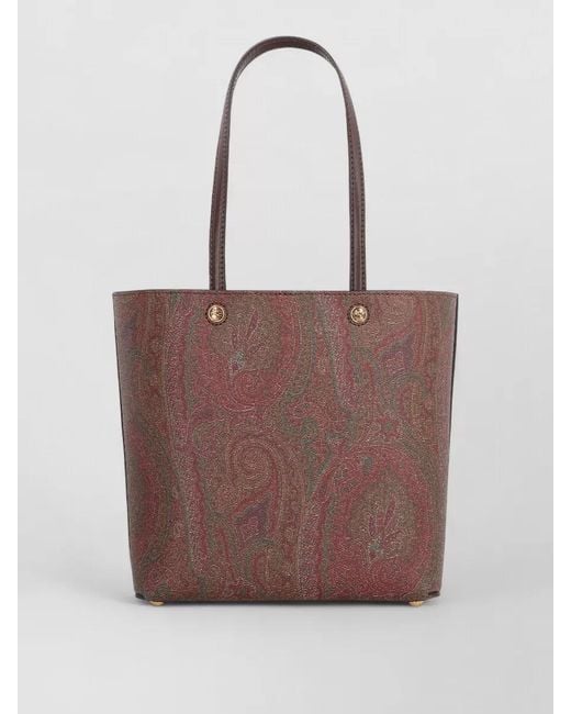 Etro Multicolor Paisley Jacquard Fabric Tote Structured Base