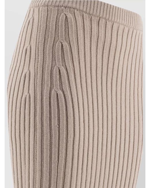 Max Mara Brown Cashmere Wool Knit Fitted Skirt