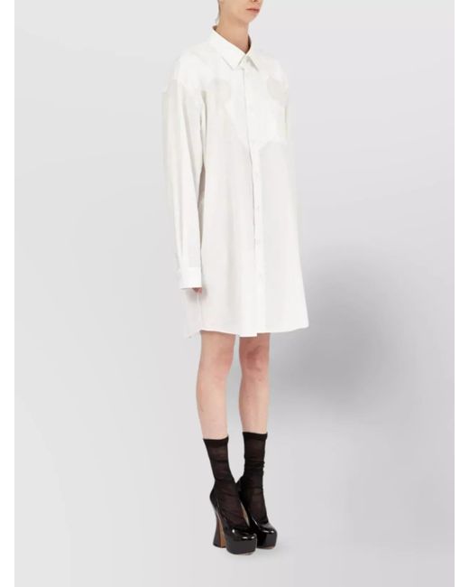 Maison Margiela White Cotton Poplin Oversized Shirt Dress