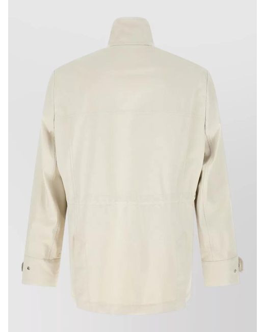 Brunello Cucinelli Natural Hooded Jacket Adjustable Cuffs High Collar for men