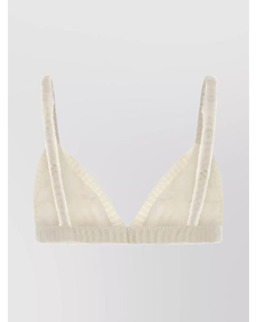 Alessandra Rich White Mohair Knit Bra Top
