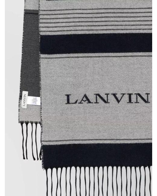 Lanvin Blue Wool Scarf