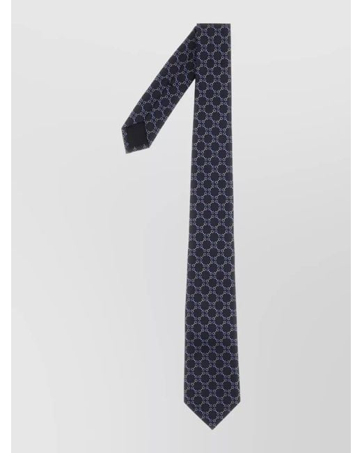 Gucci Blue Silk Tie Regular Width Patterned Style for men