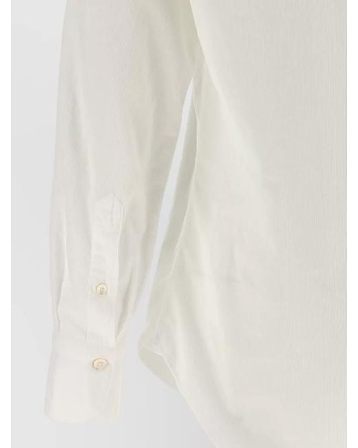 Finamore 1925 White Gaeta Shirt Regular Fit Long Sleeves for men