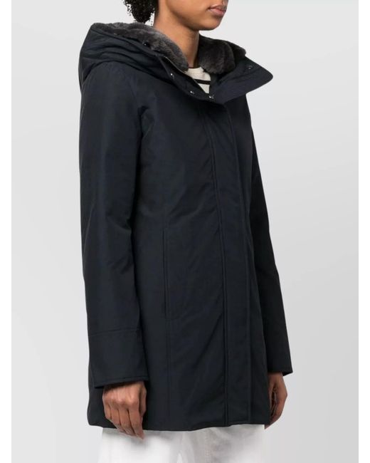 Woolrich Blue Down Hooded Puffer Jacket