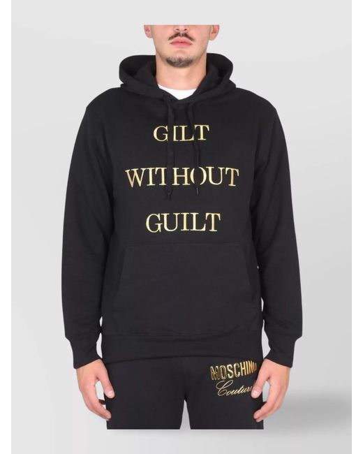 Moschino Black Cotton Hoodie for men