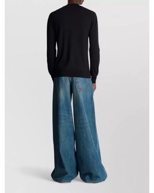 Balmain Blue Crew Neck Jumper