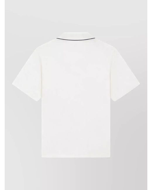Drole de Monsieur White Cotton Polo Shirt for men