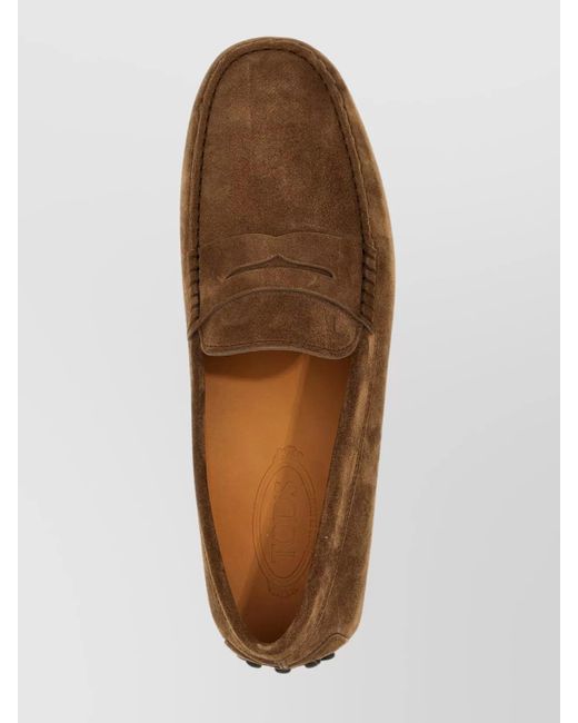 Tod's Brown Suede Leather Loafers for men