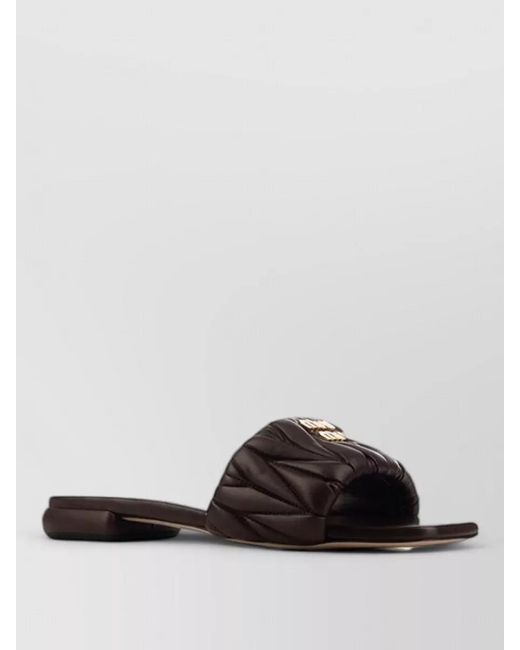 Miu Miu Multicolor Matelassé Leather Slides