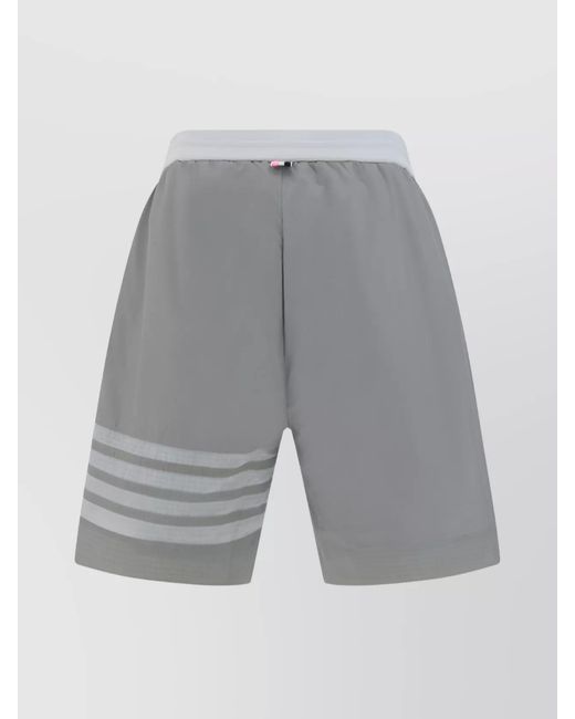 Thom Browne Gray Regular-Fit Nylon Deck Shorts for men