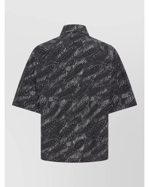 Jacquemus Gray Printed Short-Sleeve Shirt for men