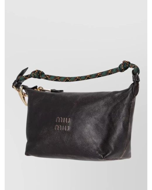 Miu Miu Black Nappa Leather Shoulder Bag