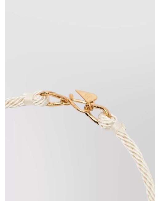 Forte_forte White Puma Animal Head Rope Chain Necklace