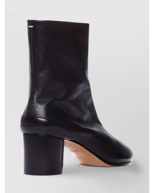 Maison Margiela Blue Leather Tabi Ankle Boots