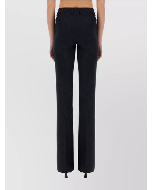 PT Torino Blue Silk Flared Trousers