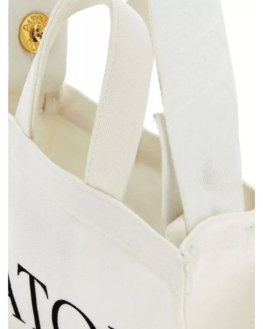 Patou White Logo-Print Tote Bag