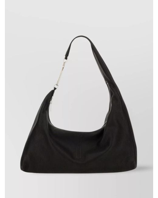Rick Owens Black Shoulder Bag With Metal Hardware And Textured Finish