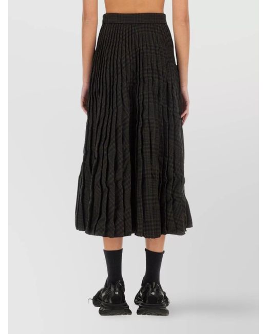 Balenciaga Black Wool Pleated Skirt