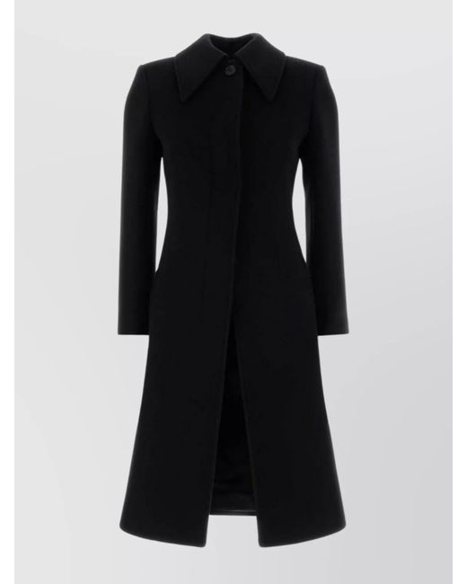 Alexander McQueen Black Longline Cashmere And Wool Coat