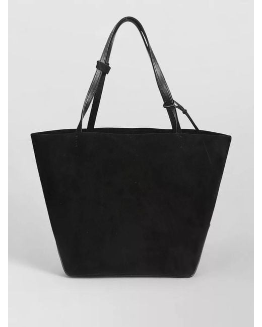 The Row Black Park Suede Tote Bag Dual Handles